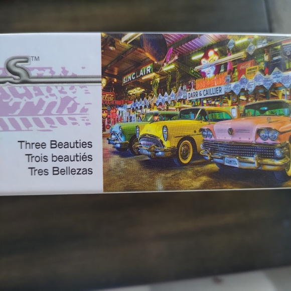 SEALED NEW 750 PIECE PUZZLE Three Beauties Car Garage Vintage Signs - Picture 6 of 9